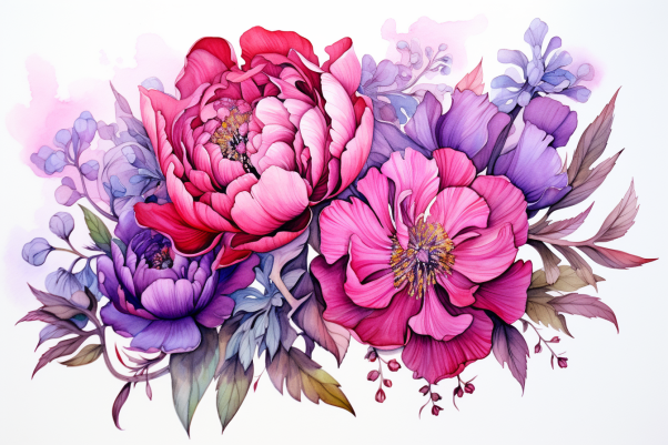 Peonies In Purple Hues  Diamond Painting Kits