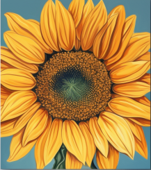 Close Up Sunflower And Blue Sky