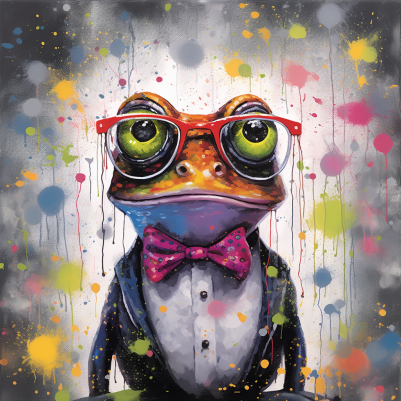 Fancy Frog In Glasses Painting