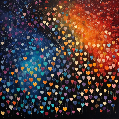 Artsy Colorful Hearts  Diamond Painting Kits