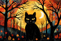 Thumbnail for Black Cat On A Fall Evening