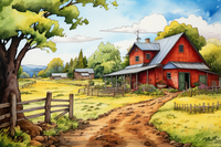 Thumbnail for Watercolor Red Barn