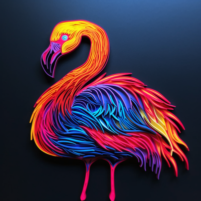 Electric, Neon Flamingo