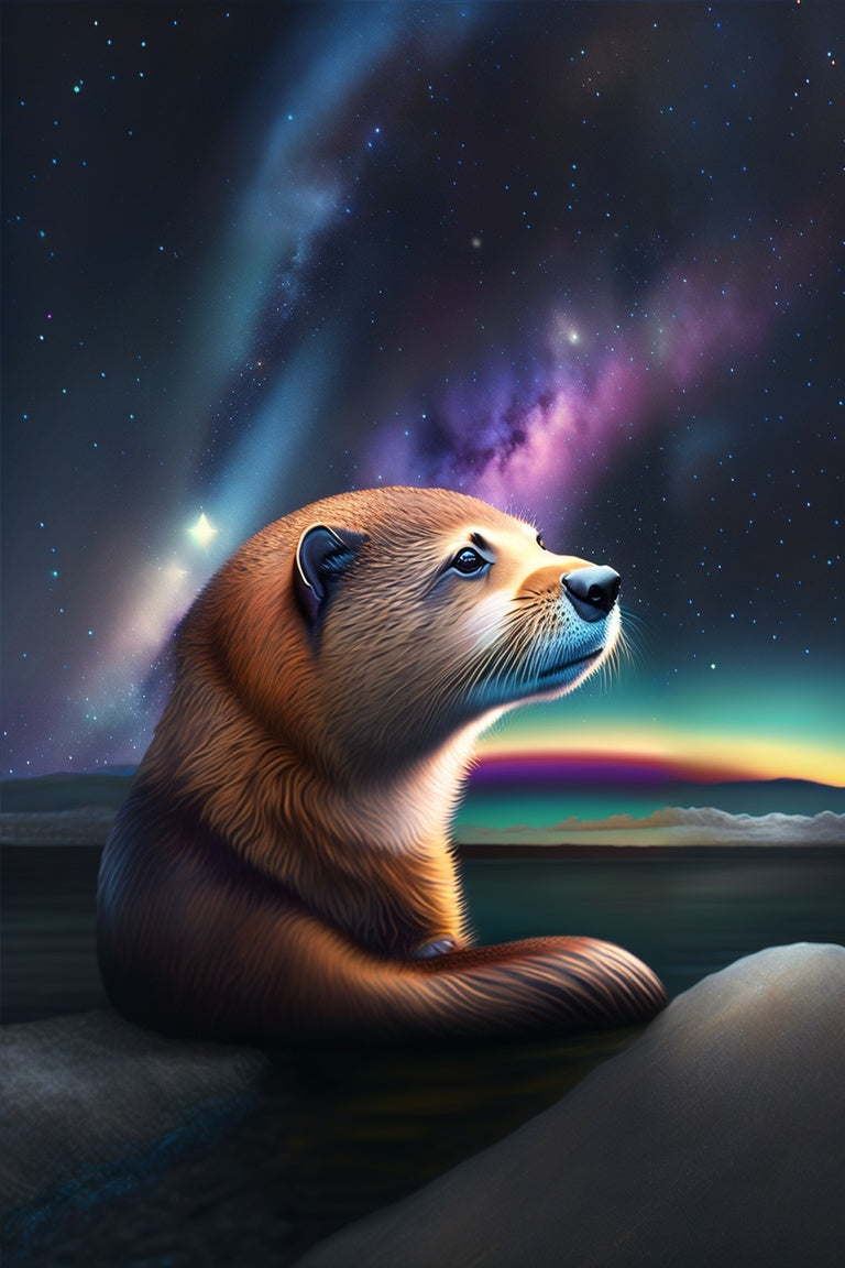 Sweet Sea Otter Looks At The Sky