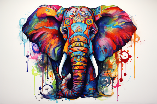 Bright Colored Elephant  Diamond Painting Kits