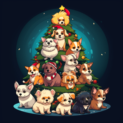 Silly Dog Christmas Tree