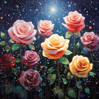 Thumbnail for Roses In Starlight  Diamond Painting Kits