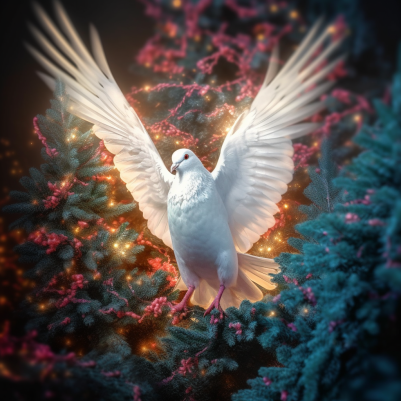 Christmas Tree And White Dove