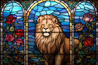 Thumbnail for Graceful Stained Glass Lion  Diamond Painting Kits