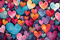 Thumbnail for Many Watercolor Hearts  Diamond Painting Kits