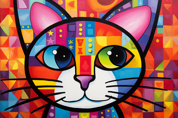 Bold Colorful Persian Cat  Diamond Painting Kits