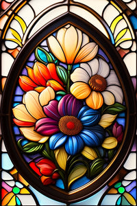Thumbnail for Yellow Flowers On Stained Glass