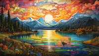 Thumbnail for Magical Mountain Lake  Diamond Painting Kits