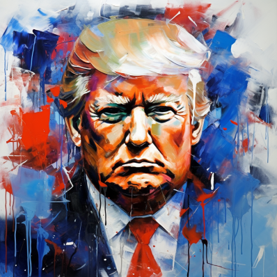 Donald Trump Abstract Blue Red White  Diamond Painting Kits