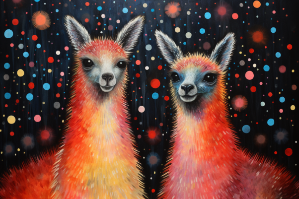 Sweet Coloful Mexican Llamas