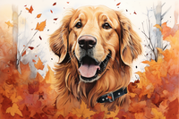 Thumbnail for Happy Golden Retriever In The Fall