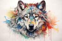 Thumbnail for Smiling Watercolor Wolf Diamond Painting Kits