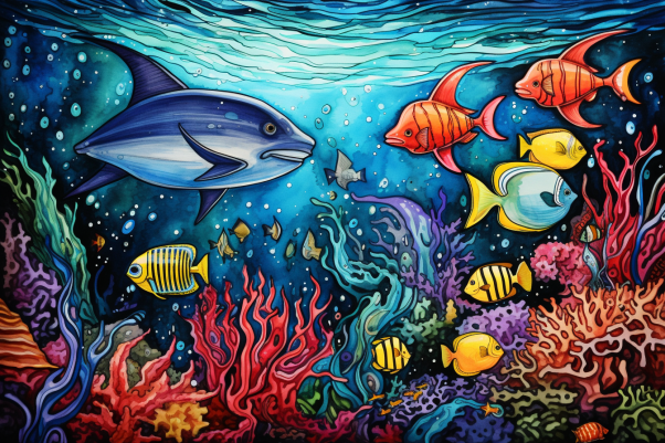 Playful Sea Life   Diamond Painting Kits