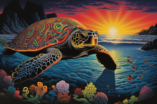 Dreaming Of A Sea Turtle  Diamond Painting Kits