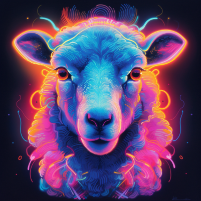 Glowing Neon Sheep