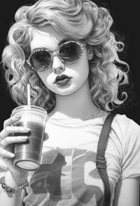 Thumbnail for 80s Style Girl In Black And White