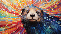 Thumbnail for Sweet Otter And Colorburst  Diamond Painting Kits