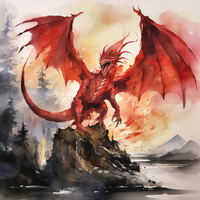 Thumbnail for Watercolor Red Dragon