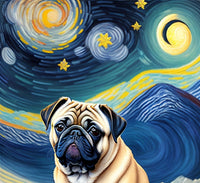 Thumbnail for Posing Pug On A Starry Night, Gold Stars