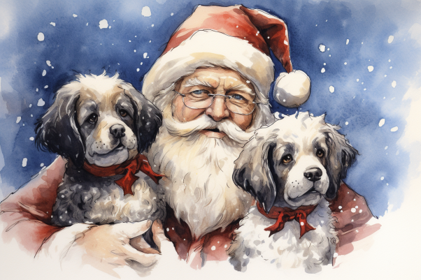 Santa And Pups