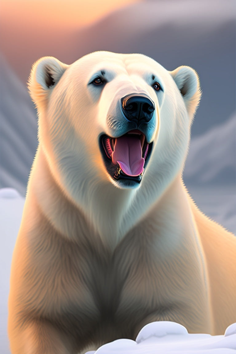 Polar Bear In Icy Home