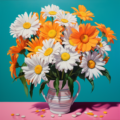 Vibrant Daisies In A Vase