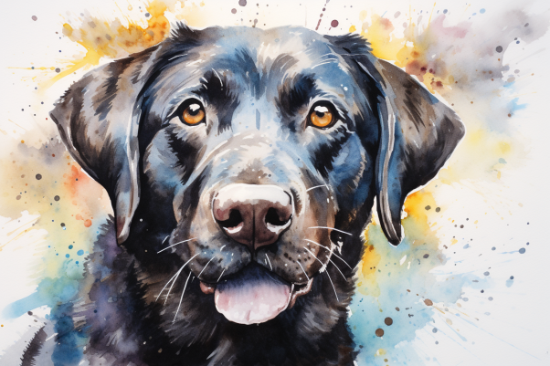 Watercolor Dark Labrador