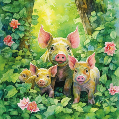 Camouflage Piggy Family