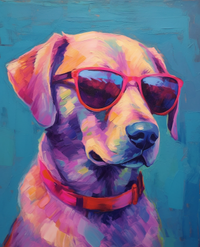 Thumbnail for Cool Pup In Sunglasses, Blue Background