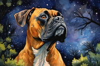 Thumbnail for Watercolor Starry Night Boxer  Diamond Painting Kits