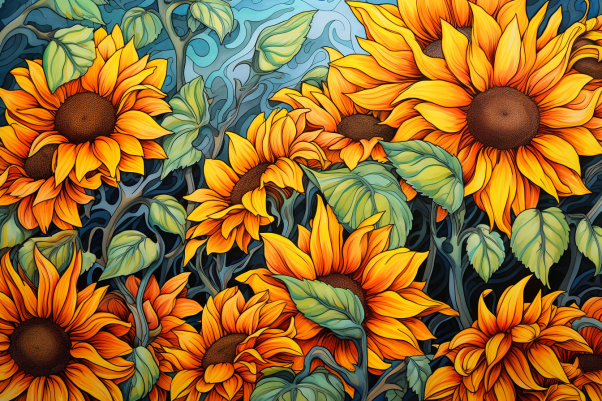 Happy Golden Sunflowers  Diamond Painting Kits