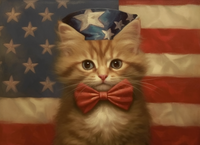 Thumbnail for Fluffy American Kitty With Big Red Bow