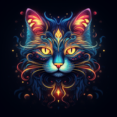 Glowing Neon Cat