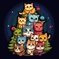 Thumbnail for Cute Kitty Christmas Tree