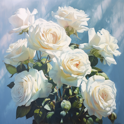 Pure, Vibrant And White Roses