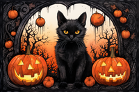 Thumbnail for Halloween Cat With Pumpkins