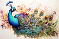 Thumbnail for Pretty Peacock Watercolor  Diamond Painting Kits