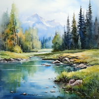 Thumbnail for Distant Mountain  Diamond Painting Kits