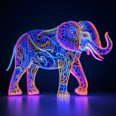 Electric, Neon, Elephant
