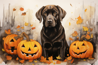 Thumbnail for Labrador Halloween With Pumpkins