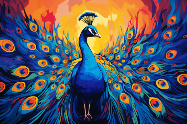 Vibrant Peacock  Diamond Painting Kits