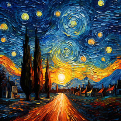 Sunset Starry Night