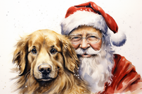 Thumbnail for Sweet Santa And Golden Retriever