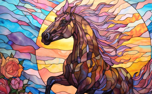 Horse Magic On Stained Glass