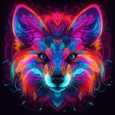 Neon Glowing Fox